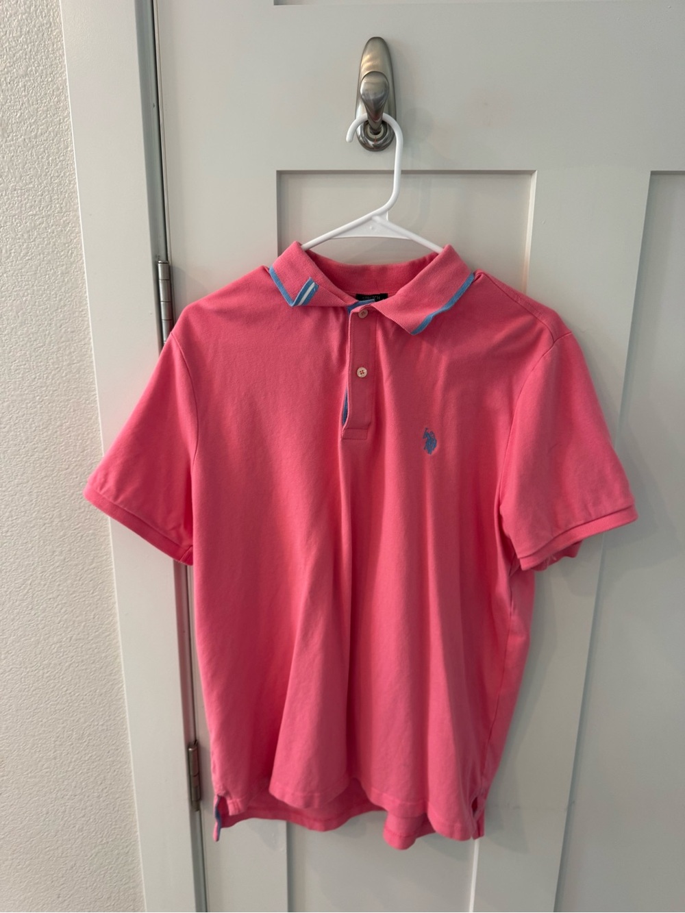 U.S. Polo Assn. Hot Pink Polo with Blue Trim